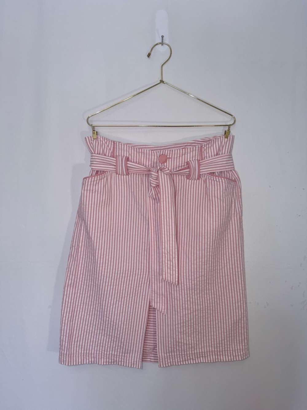 100% Cotton kenzie Pink and White Striped Summer Garden Wedding Party Skirt 👛